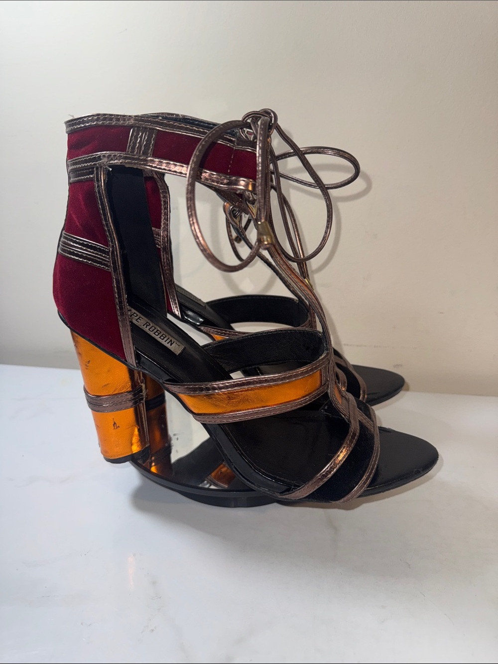 Cape Robbin Maura2 Mixed Media Open Toe Block Heel Sandals Size 11M